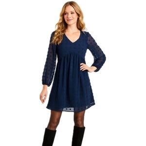 Kirundo Navy Swiss Dot Mini Dress NWT S